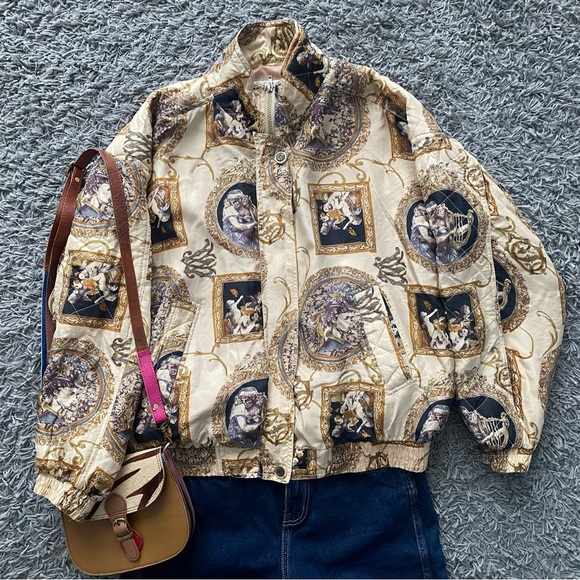 Vintage Jackets & Blazers - Vintage Silk Bomber Jacket by Nouyeau Monde